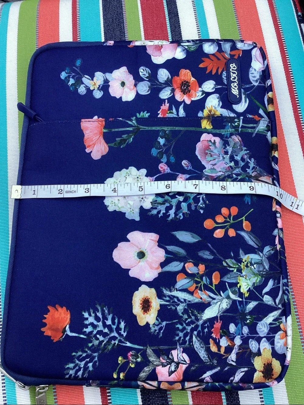 Mosiso Blue Garden Flowers Vertical Laptop Sleeve 13”x10” Collegiate Cottagecore